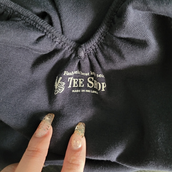 Women's 3/4 sleeve V cut back Navy top - Picture 5 of 5